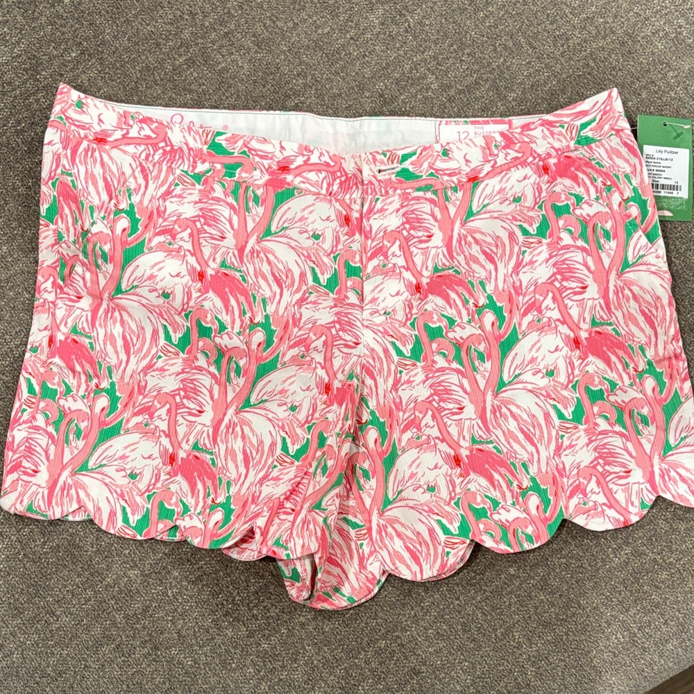 Lilly Pulitzer Pink and Green Floral Shorts
